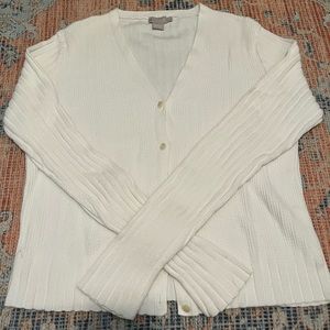 J. Crew White V-Neck cardigan